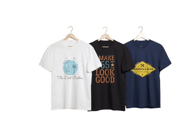 Various t-shirt styles and designs